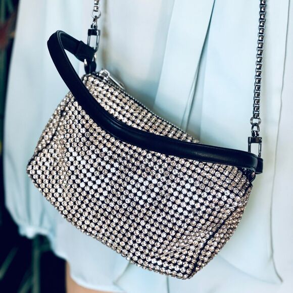 ♥️ AKIRA Heiress type flex handbag with all-over crystal embellishment - Picture 9 of 16